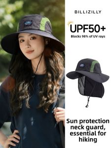 BILLI ZILLY | Fast Drying UV Protection Sun Hat Summer Outdoor Wide Brim Light-Weight Integrated Shawl Fisherman Hat
