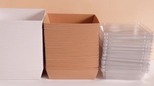 10 PCS Kraft/White Paper Sandwich Packing Box Disposable Food Cake Macaron Donut Dessert Square Rectangular