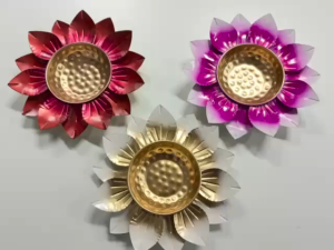 Traditional Handmade Lotus Design Urli Bowl | Floating Flower Design for Diwali Pooja & Festive Decor (Size - 12 Inch | Pack of 1 Pc)