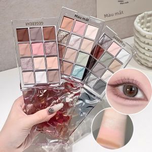 Bảng Phấn Mắt Gege Bear 12 Màu Lì & Nhũ Tông Màu Đất Lâu Trôi Có Phấn Mắt Nhũ Tạo Khối Cho Trang Điểm