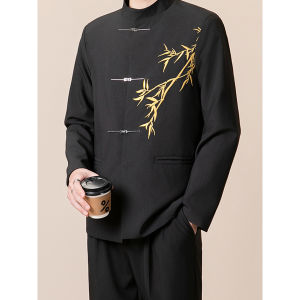 JIARONG | Chinese Style Wedding Suit Jacket Black