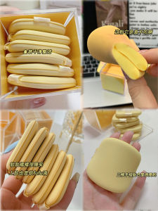 Butter Biscuit พัฟแต่งหน้านุ่มพิเศษ Hydrophilic Non-Latex สองด้านสําหรับกล่องเก็บเครื่องมือความงามระดับมืออาชีพ