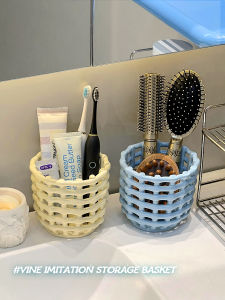 Ceramic Hair Comb Storage Holder Bathroom Sink Armchair Brush Holder Multi-Function Storage Organizer Retro Style Elliptical