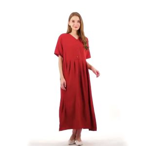 Daster Midi Dress Kaori AirFlow Polos Panjang Untuk Remaja Polos All size