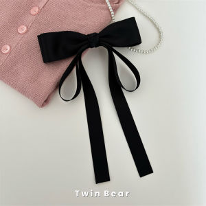 Easiest for Match Exquisite Age-Reducing Black Ribbon Double Layer Bows Duckbill Clip Head Clip Side Clip Hair Clips Hair Accessories Headdress