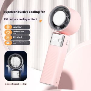 Bay gấu nén nước đá Quạt cầm tay văn phòng ngoài trời xách tay USB Màn hình hiển thị kỹ thuật số lạnh tốc độ cao bạo lực tuabin quạt nhỏ
