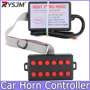 RYSJM | 12 Sound Effects Switching Car Horn Controller Electric Horn Speaker Sound Control Unit 12-24V for Car Truck Marine Boat