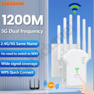 Kebidumei 1200Mbps 5Ghz Wireless WIFI Repeater 2.4G 5G WIFI Signal Amplifier Extender Router WIFI Network Lan WIFI