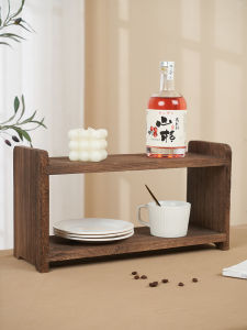 ชั้นวางของสไตล์วินเทจจีน ชั้นวางของบนโต๊ะ เครื่องดื่มกาแฟ ถ้วย ชาม ชั้นวางของสำหรับเครื่องใช้ในบ้าน