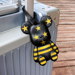 Travel Luggage Tag Violent Bear Bag Pendant International Check-In Label Tag Anti-Lost Boarding Pass Suitcase Tag