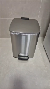 Livora Reno Stainless Steel Pedal Dustbin With Lid / Black Powder Coated Body / Kitchen Rubbish Trash Bin Large 20l 30l 50l