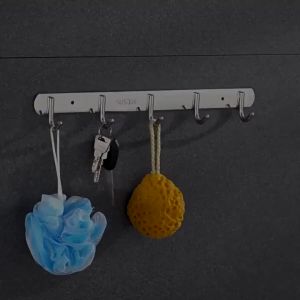 1 Pair 304 Stainless Steel Wall Mount Row Hook Kitchen Wall Hooks Strong Bathroom Clothes Hangers