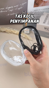 BlueWow Tas Penyimpanan Kabel Transparan dengan Gantungan Kotak Serbaguna untuk Charger Headset dan Aksesori HP