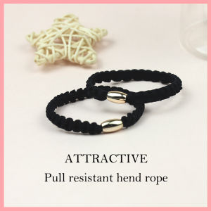 ยางรัดผมสำหรับผู้หญิง ยางยืดสูง กระเป๋าหนังสีดำ หัวเข็มขัดทอง ทรงเรียบง่าย ทนทาน ยางรัดผมแบบใหม่ปี 2025