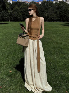 PEIZIXUAN | Unique Pretty Old Money Style Vest Wide Leg Pants Set Summer