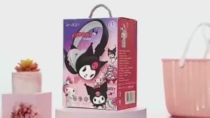 Sanrio | Original Sanrio Kuromi Wireless Bluetooth Headsets Cartoon with Mic Foldable Lightweight Stereo Earphone for Phones Laptop