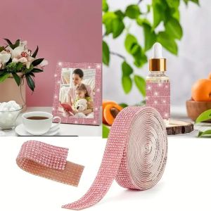 Bling 90cm Self Adhesive Crystal Rhinestone Strips multifunction DIY Crystal Decoration Ribbon Gemstone Sticker Rhinestone Roll For Craft With 2 Mm Rhinestone