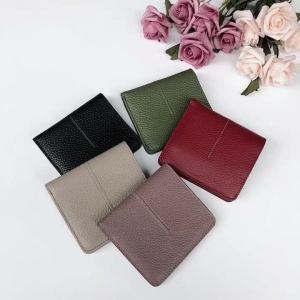 Womens Elegant 100% Genuine Cow Leather Long Wallet Ladies Fashion Slim Flat Cowhide Purse ID Credit Card Holder Wallet Leather