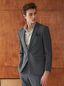 Groomsman Business Suit Gray Green  Spring Autumn