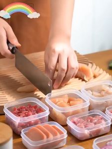 Nipiin 1/5pcs Japanese Refrigerator storage box Freezer Fresh Food Container Vegetable Fruit Meat  Kitchen Organizer