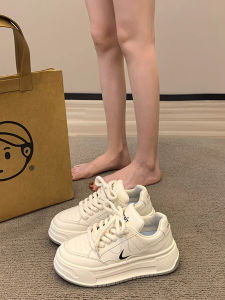 Womens Sporty Casual Dad Shoes Thick Bottom Platform Sneakers Versatile Cross-Band Waterproof PU Fashionable Korean Style