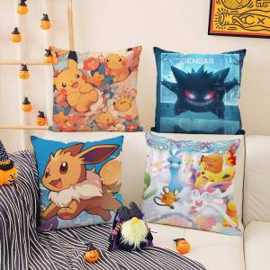 Bandai | Pokemon Ruby Sapphire Anime Plush Pillow Cover Soft Short Plush Cushion Cover For Sofa Bedroom Home Decor Gift