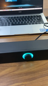 K2065 ลำโพงคอมพิวเตอร์ USB AUX ลําโพง ซาวด์บาร์ แบบมีสาย ต่อ TV PC Laptop RGB Light Wired Dual Speaker 3W with Subwoofer