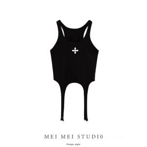 เสื้อกั๊กแขนกุดคอตั้งทรงเข้ารูปสำหรับผู้หญิงในช่วงฤดูร้อน เสื้อชั้นในสตรีสุดแซ่บ ดีไซน์เก๋ไก๋ คอลเลกชันฤดูร้อน 2022