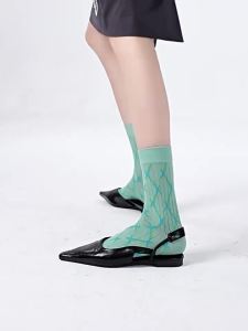 Summer Thin Breathable Fashionable Net Design Crew Socks