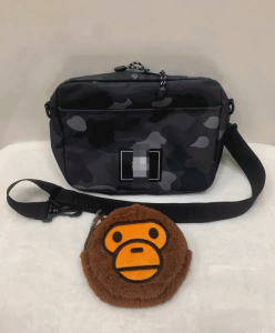 Bape E-MOOK 2022 Autumn Winter Collection Grey Black Camouflage Camo Shoulder Bag & Milo Pouchette Pouch *Jap Mag GWP*