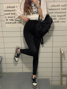 High-Waist Black Sharkskin Pants Womens Yoga Slimming Tummy Control Butt Lifting Bottoming Trousers Summer New Style