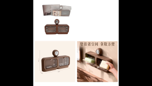 Dual Suction Cup Soap Holder Wall Mounted Drain Soap Box