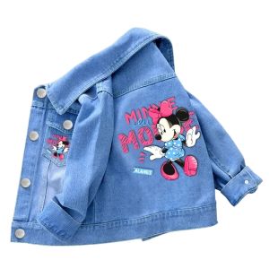 Disney | Fashion Baby Girls Denim Minnie Mouse Jacket Coat Spring Autumn Children Outerwear Kids Cotton Clothes for 2-7 Years Old