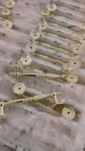 French Light Luxury Kitchen Cabinet Handle Gold Drawer Handle Modern Cabinet Wardrobe Door Shoe Cabinet Handle