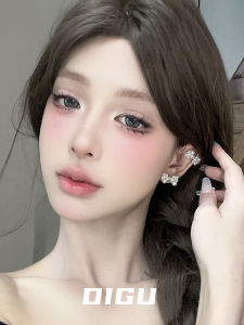 Elegant Sweet Pearl Butterfly Knot Diamond Embedded Earrings Clip Set No Piercing Required Versatile Alloy Ear Studs for Women