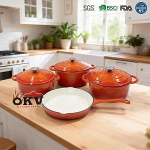 Enamel Cast Iron Pot Stew Pot Deep Cooking Gas Stove Universal Pot Set
