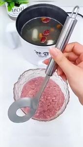 EELHOE | Meat Ball Maker Spoon 1 Piece Stainless Steel With Elliptical Leakage Hole for DIY Fish Shrimp Meatball Home Kitchen Cooking