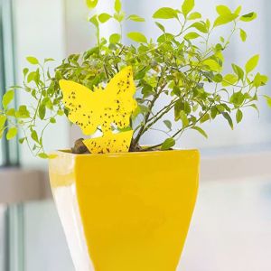 30/60 pcs Yellow Double-sided Flying Insect Catching Control Sticker Insects Glue Sticky Board Trap for Greenhouse Home Garden
