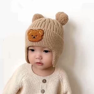 MINICUTE - Topi Rajut Bear Korea Anak Bayi 1102 PREMIUM Bahan TEBAL HALUS