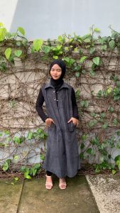 Ilona - Aiza Outer Wanita Dewasa Korean Style Matt Corduroy Outer Long Cardigan Panjang