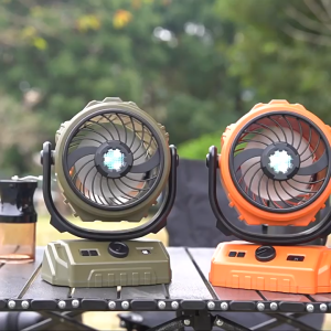 Kipas Wireless Fan Camping Portable Foldable USB Recharge Battery Outdoor Pusing Roate Shake Head Strong Wind Power