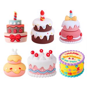 Trendy Soft Silicone Realistic Mini Cake Decoration Cartoon Cream Topper Party Decoration Festive Universal Childrens Birthday
