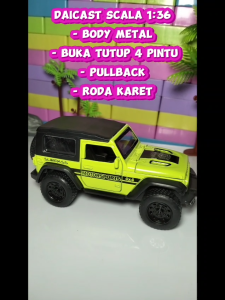 MAINAN ANAK MOBILAN DAICAST JEEP ROBICON SCALA 1:36 BODY METALPULLBACK