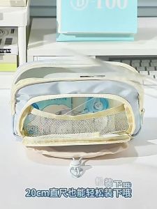 5Layer Cute Drawstring Pencil Case Pencil Box Aesthetic Student Pen Bag Stationery Supplies Storage