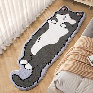 VIKAMA Hoạt Hình Hình Mèo Thảm Mềm Mại Chống Trơn Trượt Polyester Sàn Cho Phòng Ngủ Trẻ Em Đầu Giường Ban Công Vịnh Cửa Sổ Trang Trí Nhà