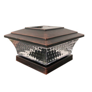 Outdoor Solar Post Light 6500K Bright White LED Fence Gate Pillar Lamp for Garden Pathway