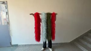 Ostrich Feather Boa Fluffy Blue 3 6 8 10 15 Ply 2M Thick Soft Plumes for Carnival Party Wedding Costume Show DIY Craft Accessory