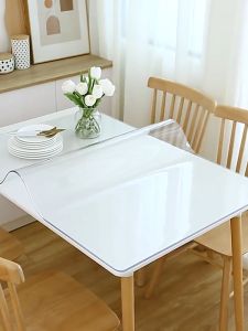 Thickening 3.0MM PVC Transparent plastic table cover Food -grade quality 100% waterproof anti-chili oil Heavy Duty Oil-proof Heat Resistant Anti-slip Antibacterial Table cushion Protective table