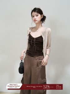 THROUS | Áo Phối Màu Cổ Tròn Tay Ngắn Chống Nắng Nữ Thời Trang Ôm Sát
