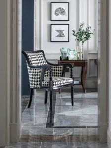 American Country Style Solid Wood Single Sofa Chair Casual Living Room Tiger Chair Fabric Artistic Design for Adults